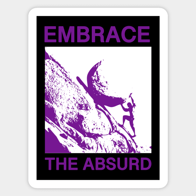 THE MYTH OF SISYPHUS: EMBRACE THE ABSURD Sticker by Existential's Store